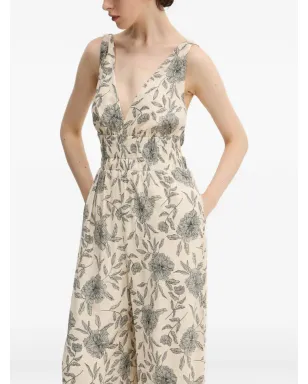 Abercrombie & Fitch Vネック花柄ノースリーブジャンプスーツ - サムネイル1