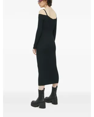 Abercrombie & Fitch オフショルダー Vネック ミディドレス - ブラック - サムネイル3