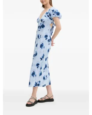Abercrombie & Fitch 花柄プリント パフスリーブ ミディドレス - サムネイル3