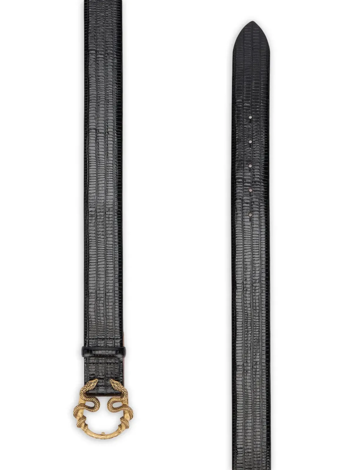 Roberto Cavalli Serpentine buckle leather belt - Black - 画像2
