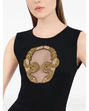 Roberto Cavalli 刺繍入りカットアウトミディドレス ブラック - サムネイル5
