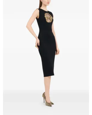 Roberto Cavalli 刺繍入りカットアウトミディドレス ブラック - サムネイル3
