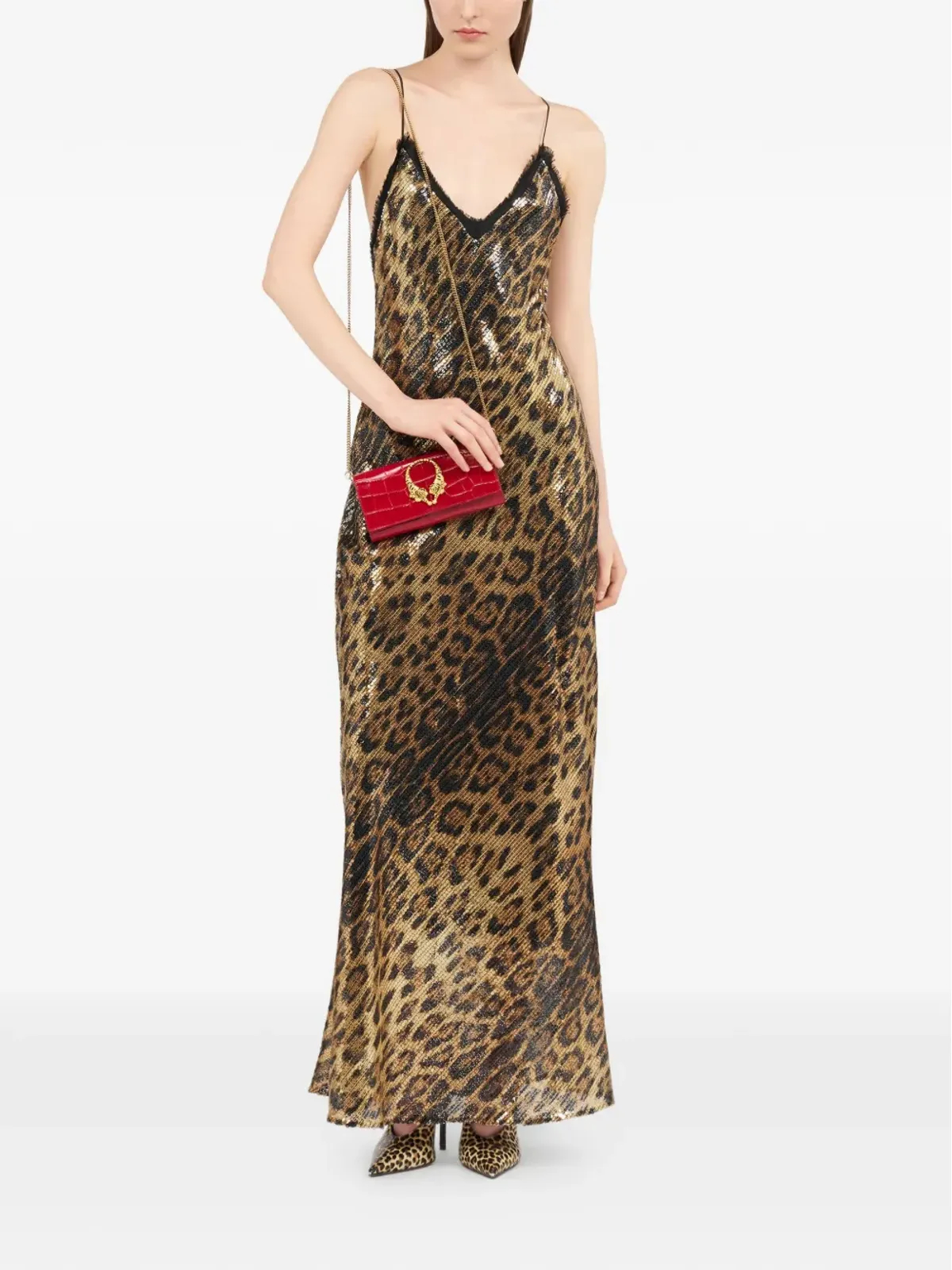 Roberto Cavalli ジャガー柄エンベリッシュド マキシドレス - 画像2