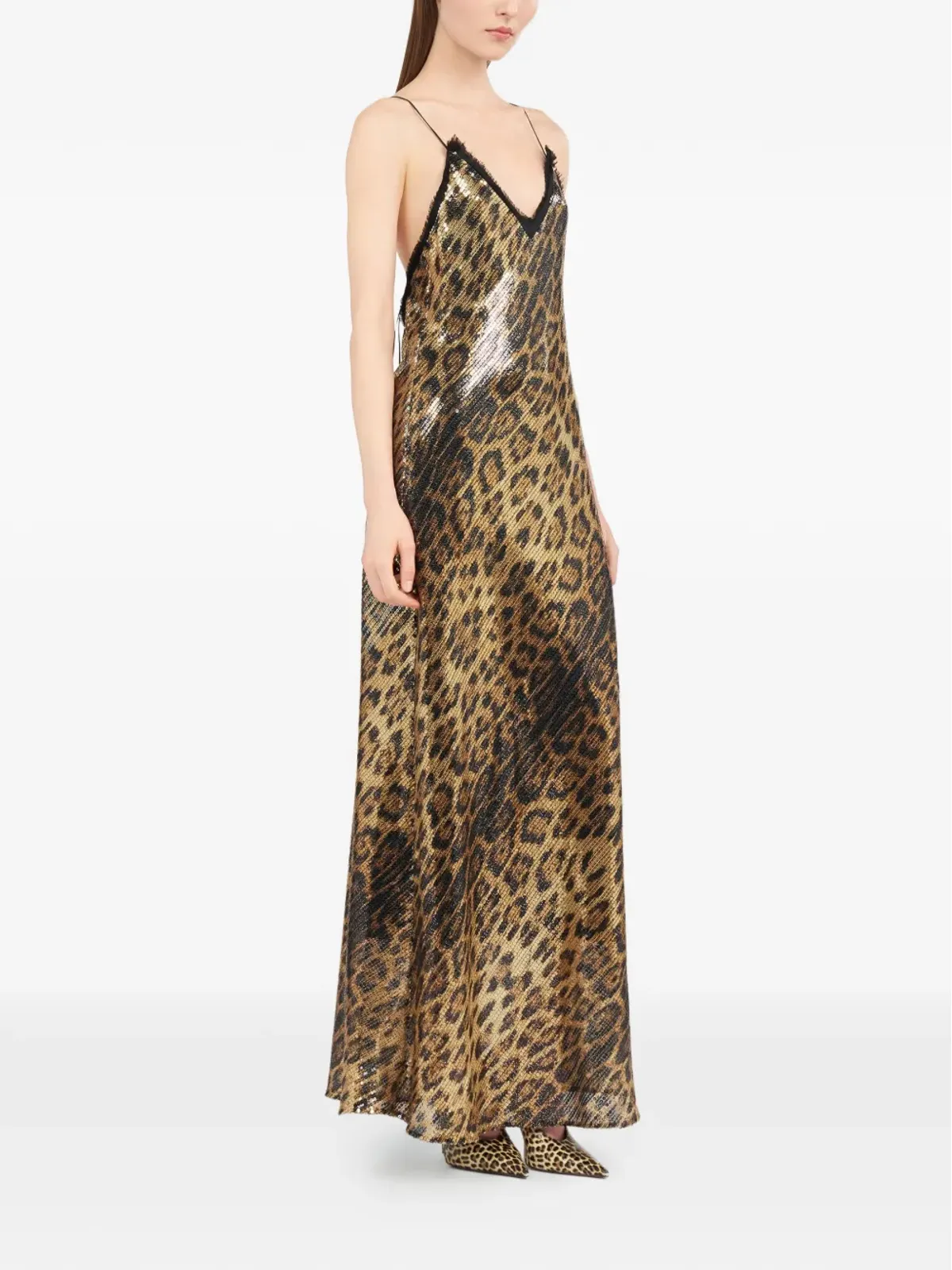 Roberto Cavalli ジャガー柄エンベリッシュド マキシドレス - 画像3