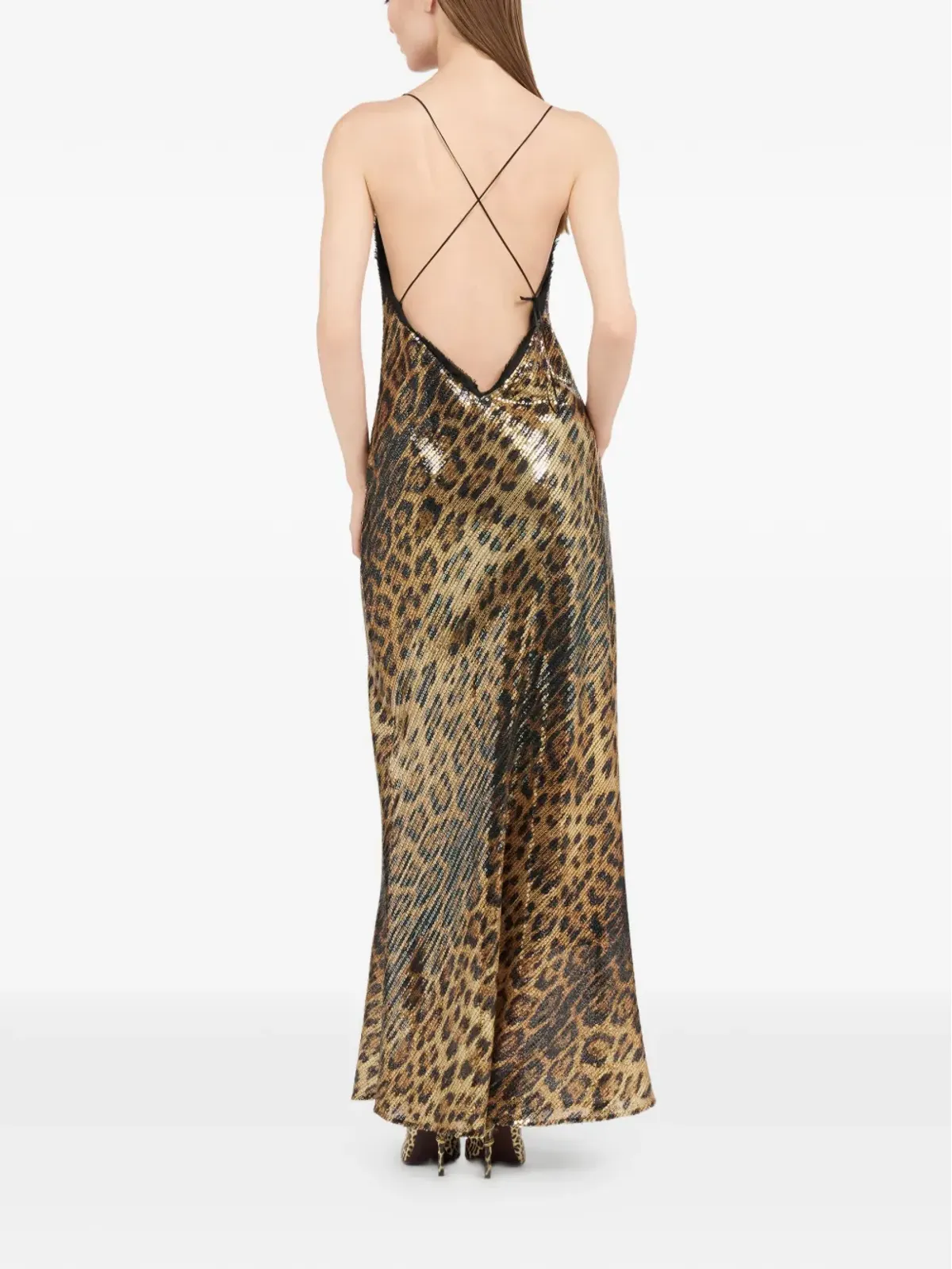 Roberto Cavalli ジャガー柄エンベリッシュド マキシドレス - 画像4