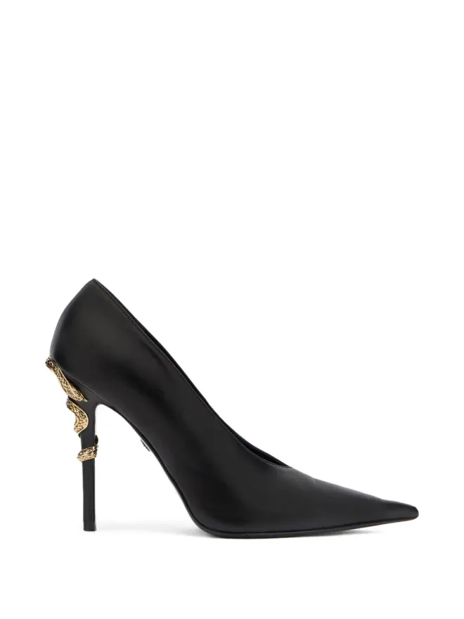 Roberto Cavalli Roberto Cavalli Serpentine pointed-toe pumps - Blackの商品画像