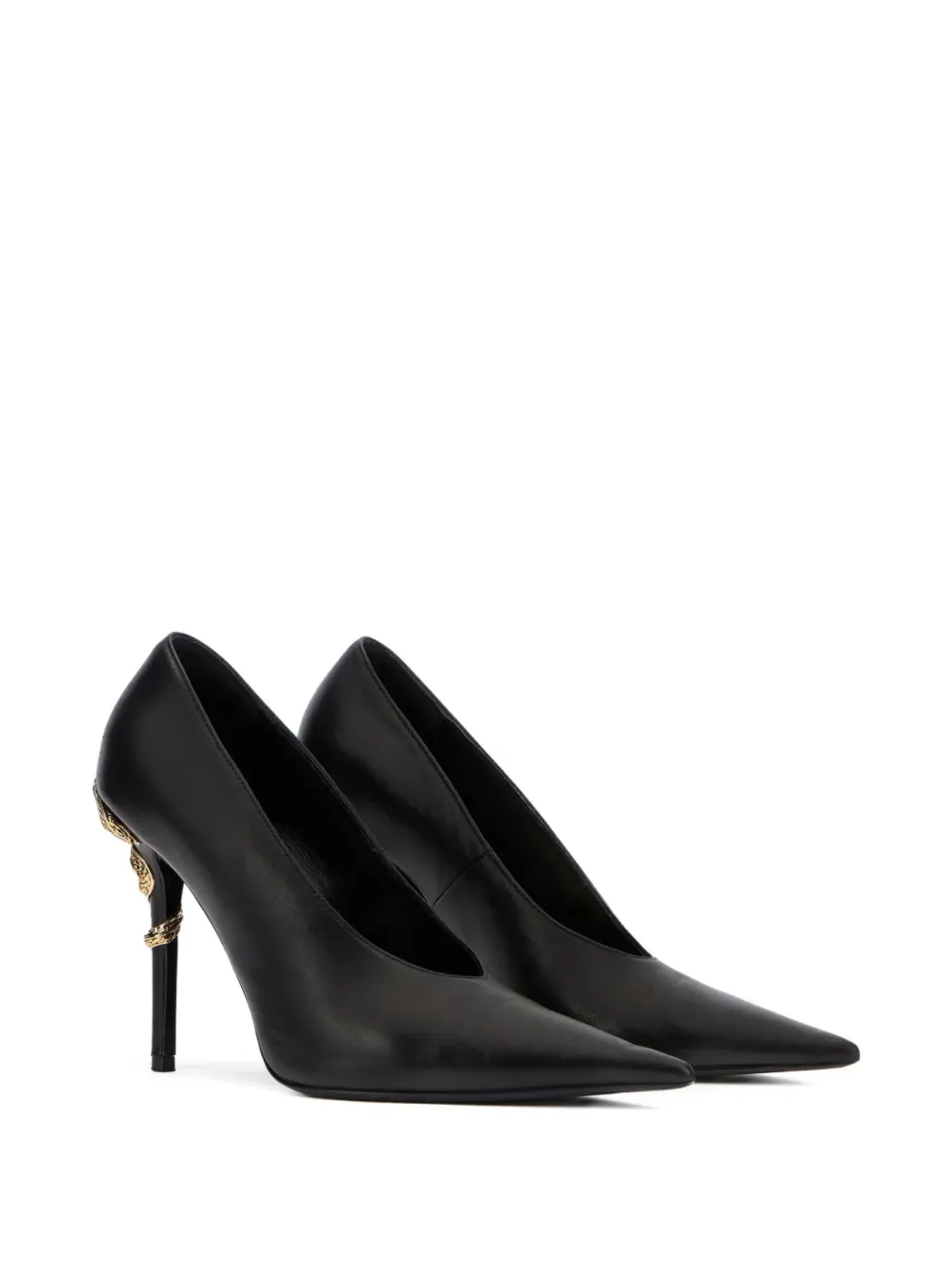 Roberto Cavalli Serpentine pointed-toe pumps - Black - 画像2