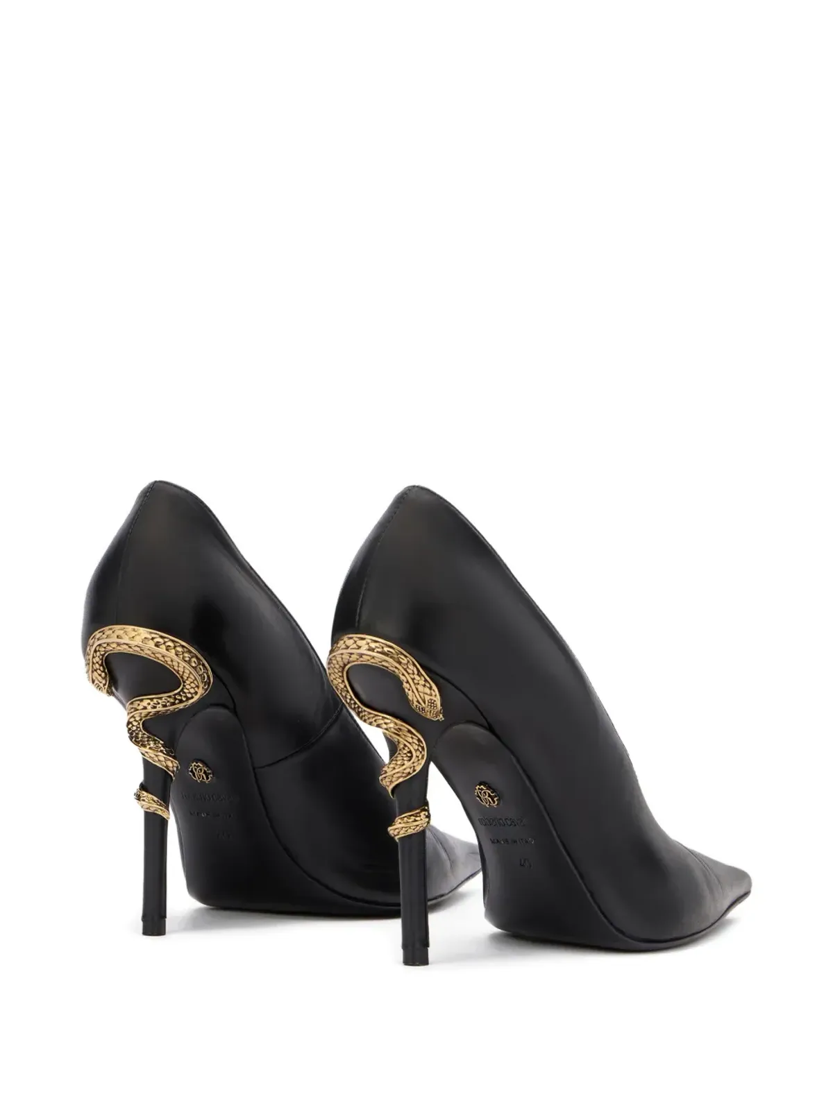 Roberto Cavalli Serpentine pointed-toe pumps - Black - 画像3
