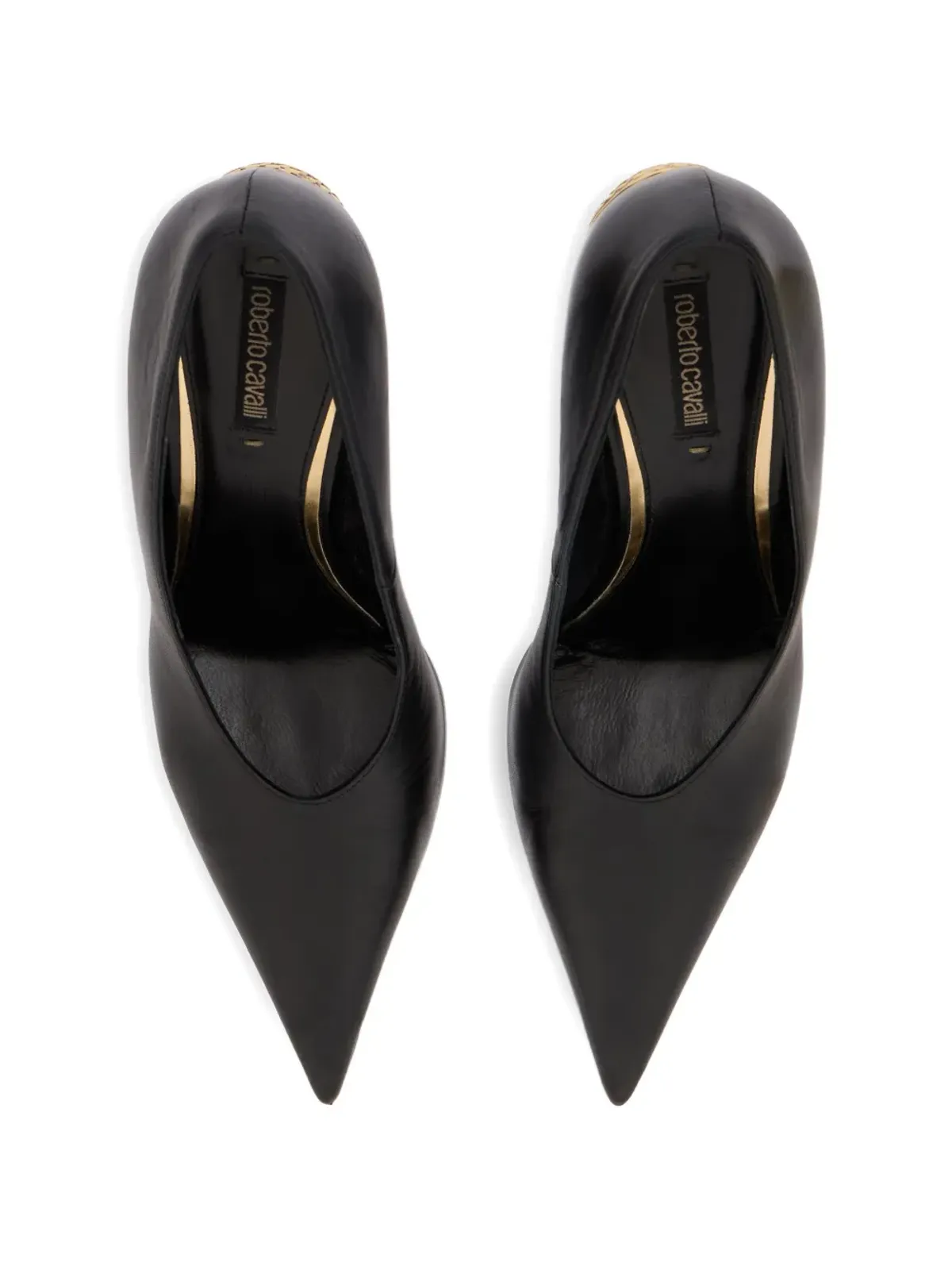 Roberto Cavalli Serpentine pointed-toe pumps - Black - 画像4
