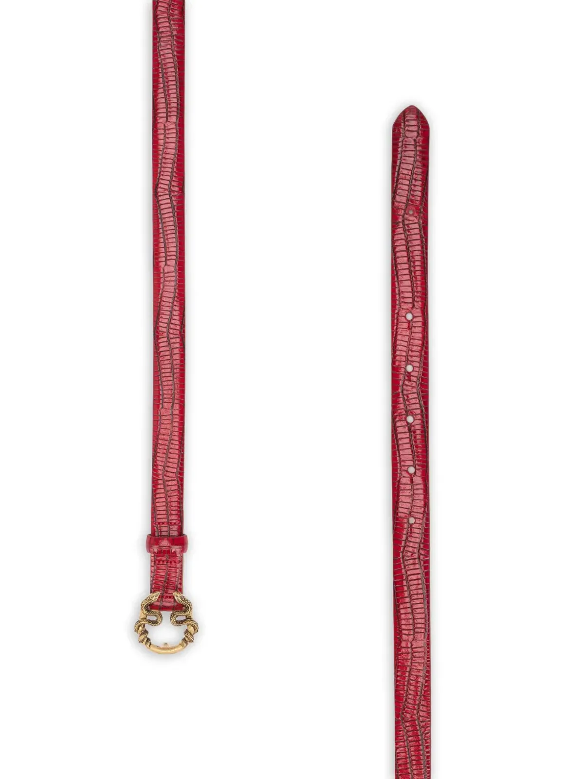 Roberto Cavalli Serpentine leather belt - Red - 画像2