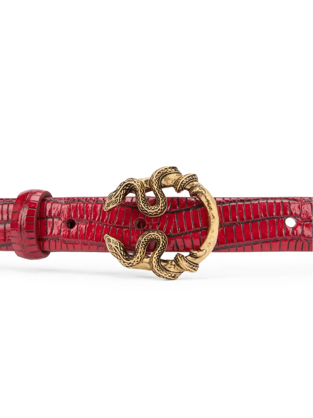 Roberto Cavalli Serpentine leather belt - Red - 画像3