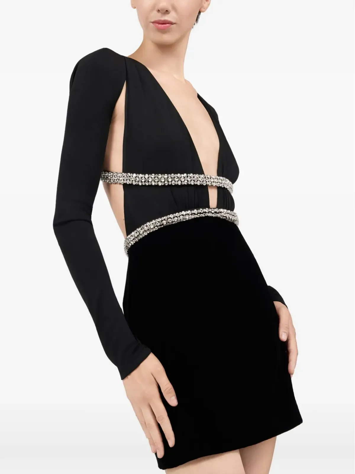Roberto Cavalli 装飾付きVネックミニドレス - 画像5