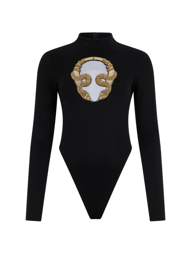 Roberto Cavalli Roberto Cavalli エンブロイダード長袖トップ - Blackの商品画像