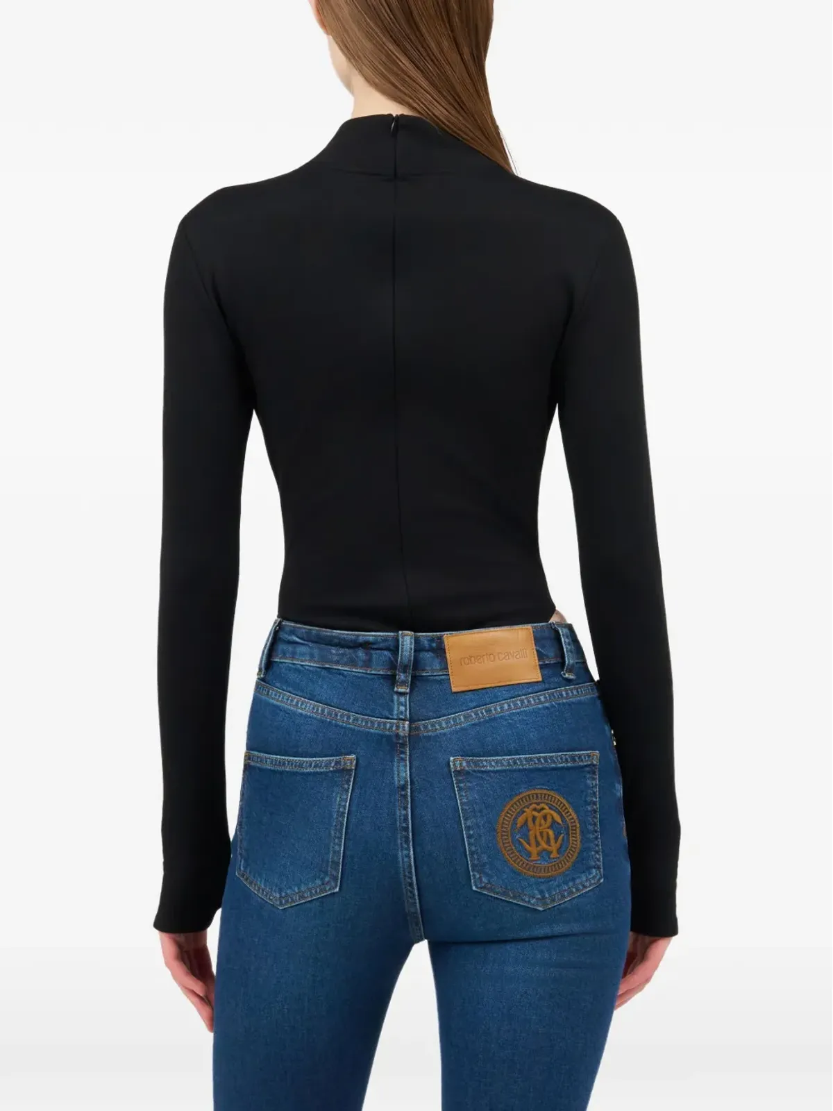 Roberto Cavalli エンブロイダード長袖トップ - Black - 画像4
