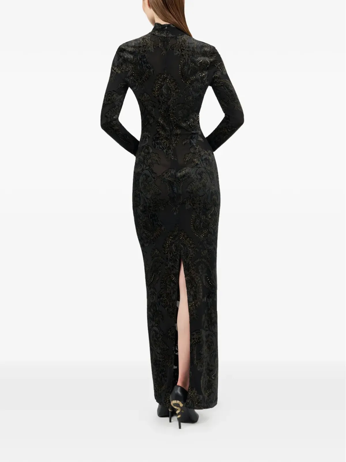 Roberto Cavalli 装飾柄モックネックドレス - 画像4