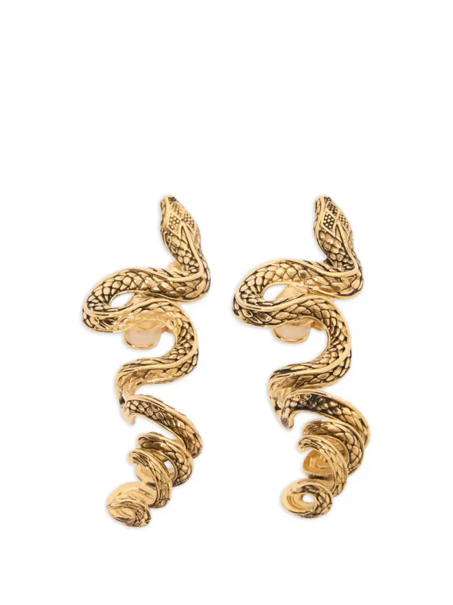 Roberto Cavalli Roberto Cavalli 蛇行デザインのゴールドトーンイヤリングの商品画像