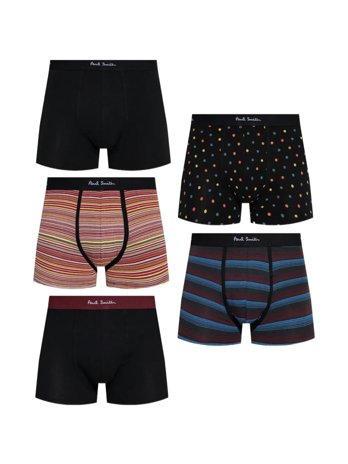 Paul Smith パターン柄ボクサー（5枚セット） - ブラック - 画像1