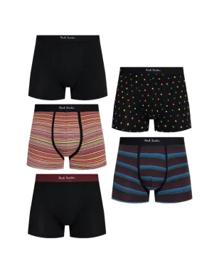 Paul Smith パターン柄ボクサー（5枚セット） - ブラック - サムネイル1