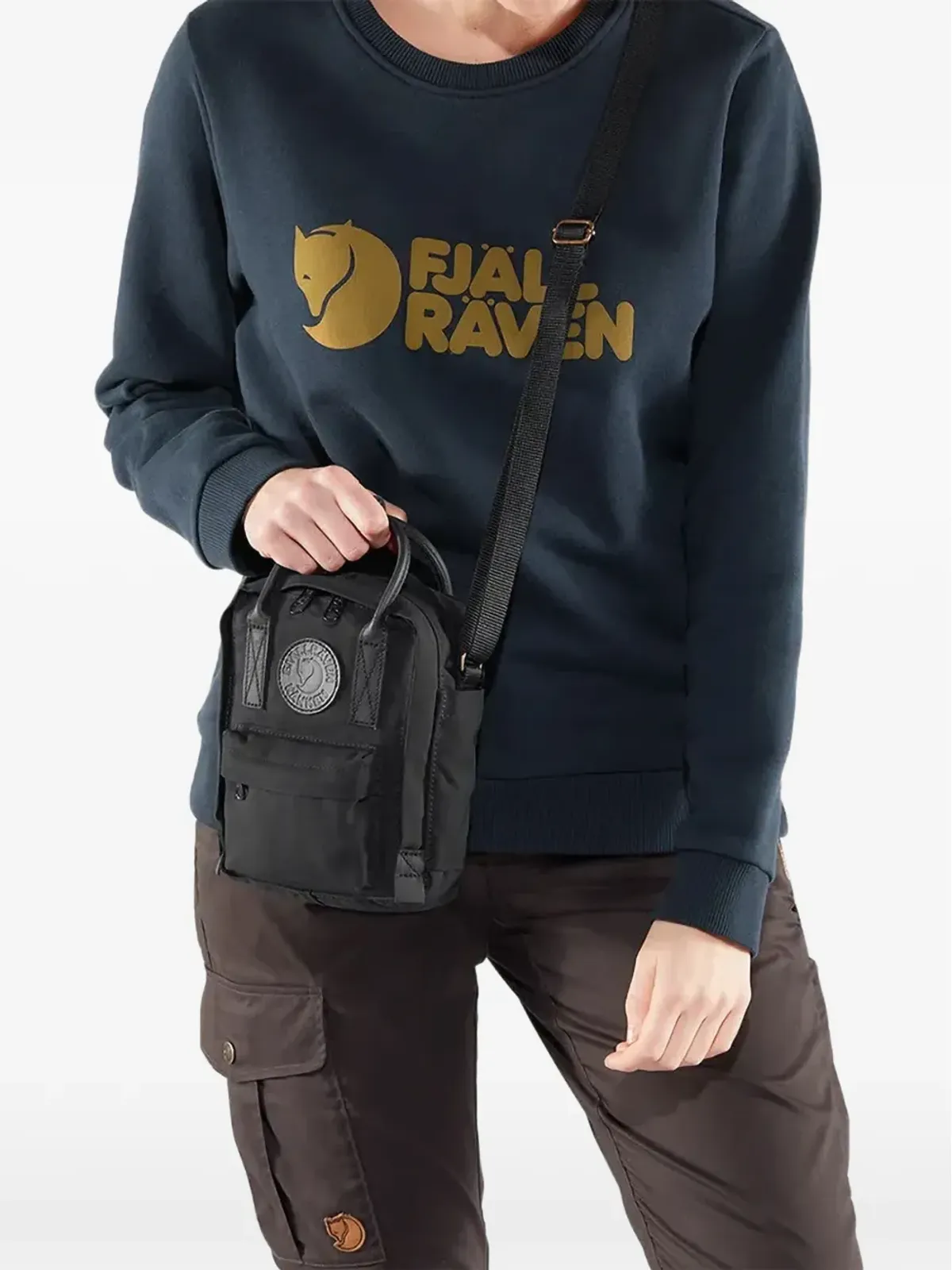 Fjällräven トップハンドル ロゴパッチ クロスボディバッグ - ブラック - 画像2