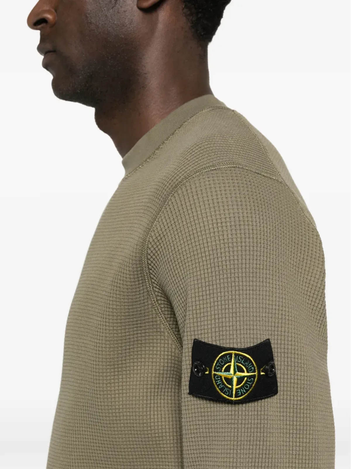 Stone Island ワッフルニットパッチ付きスウェットシャツ - 画像5