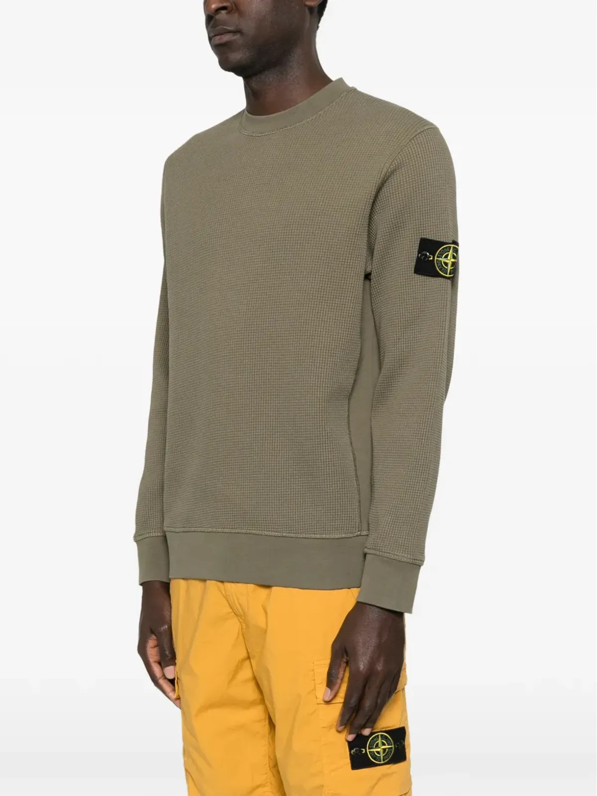Stone Island ワッフルニットパッチ付きスウェットシャツ - 画像3