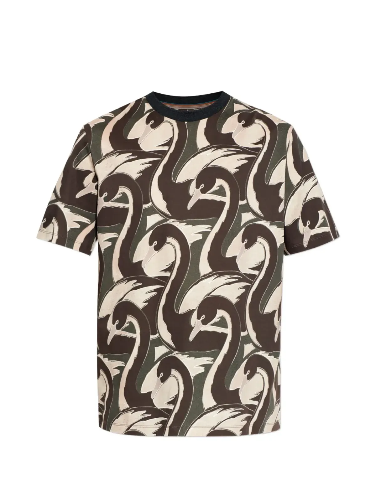 Paul Smith ブラウンのスワンプリントTシャツ - 画像1