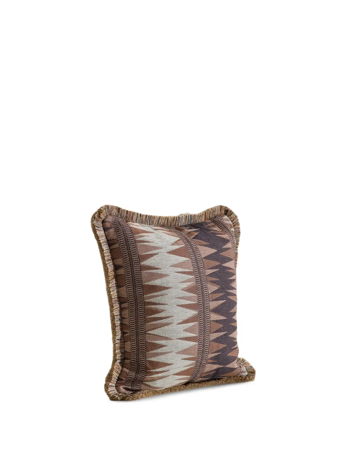 Soho Home Irving fringed square cushion - Brown - 画像2