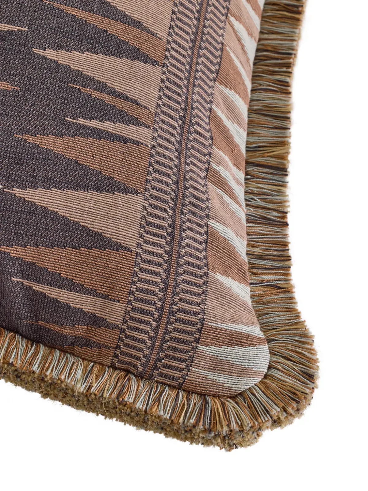 Soho Home Irving fringed square cushion - Brown - 画像3