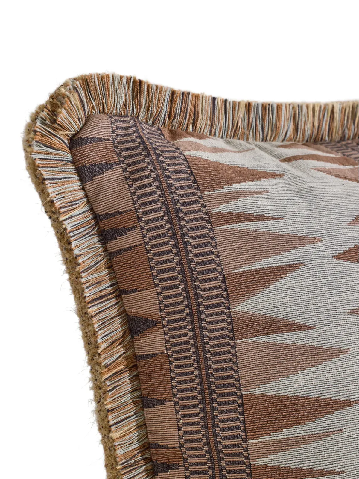 Soho Home Irving fringed square cushion - Brown - 画像4