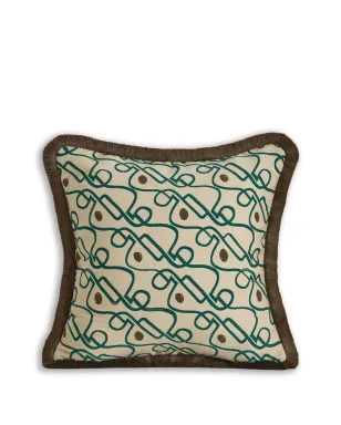 Soho Home Tilney patterned fringed cushion - Neutrals - サムネイル1