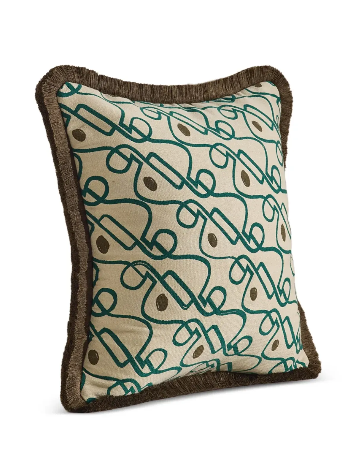 Soho Home Tilney patterned fringed cushion - Neutrals - 画像2