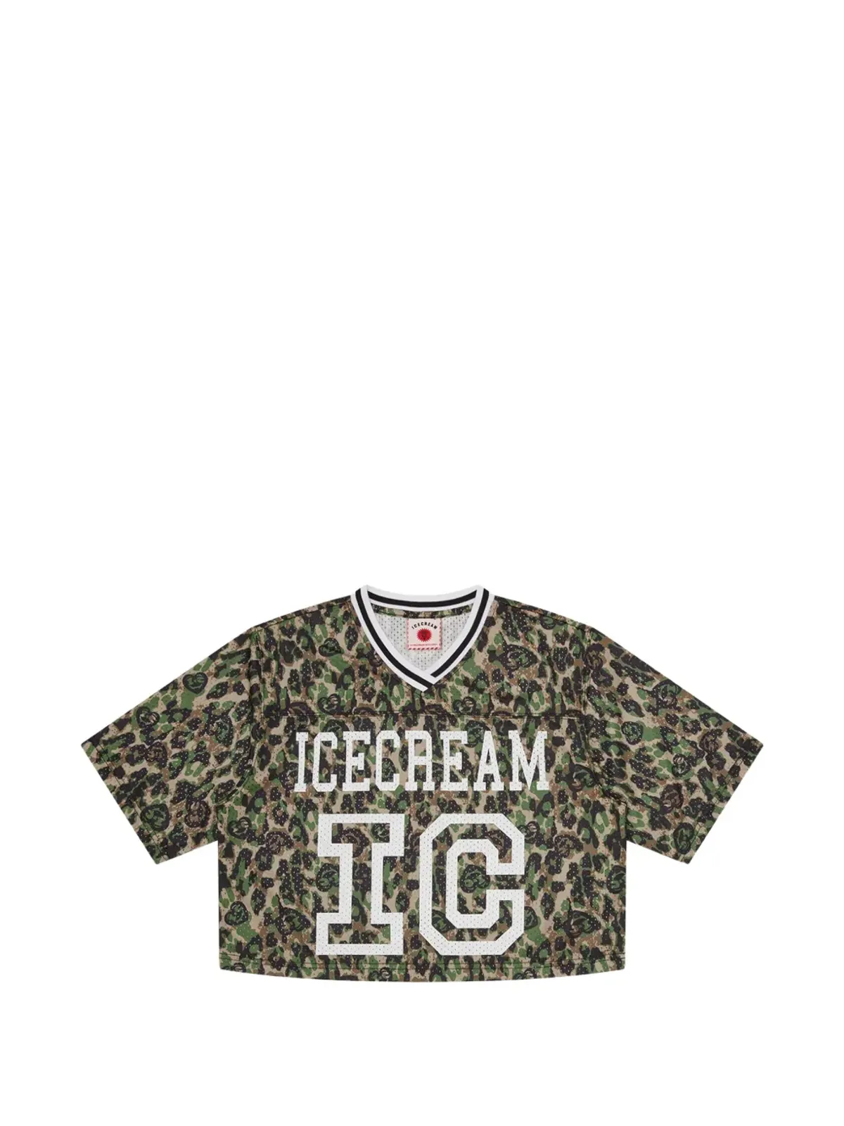 ICECREAM カモフラージュ Vネック Tシャツ - 画像1