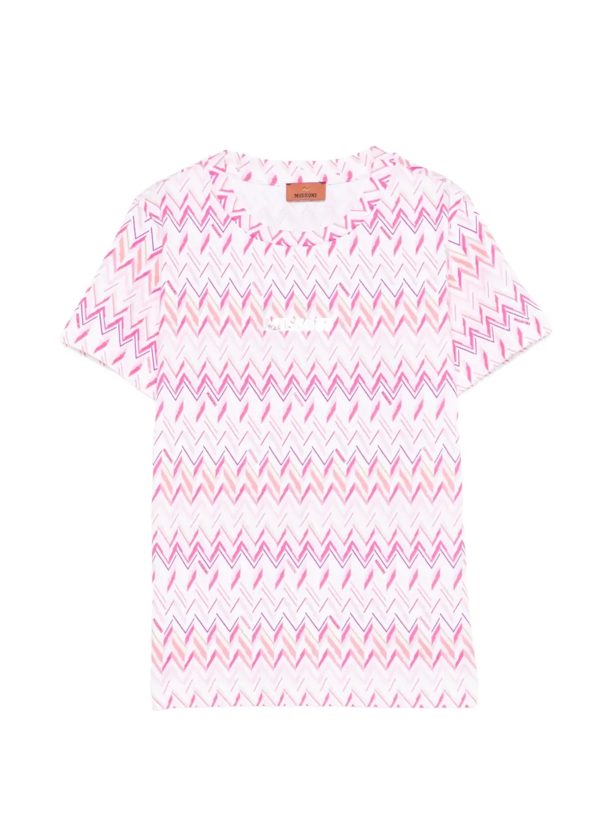 Missoni Kids ジグザグ柄Tシャツ - White - 画像1