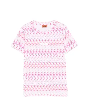 Missoni Kids ジグザグ柄Tシャツ - White - サムネイル1