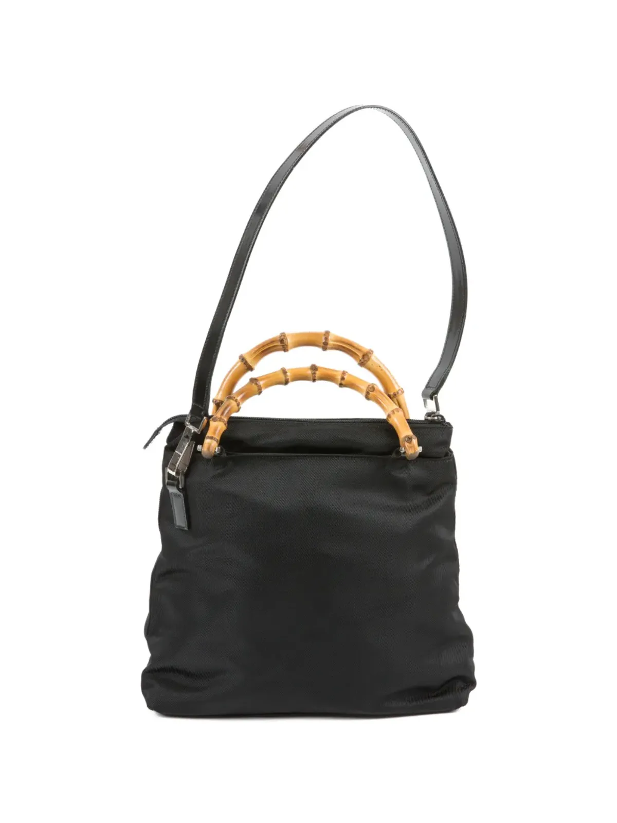 Gucci Pre-Owned 2000s バンブーハンドル ショルダーバッグ ブラック - 画像2