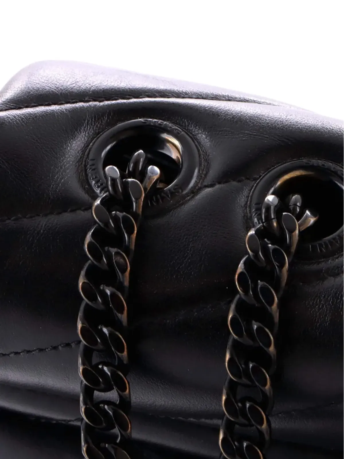 Saint Laurent Pre-Owned ルルー マテレッセ シェブロン レザー ミディアム ショルダーバッグ - 画像5
