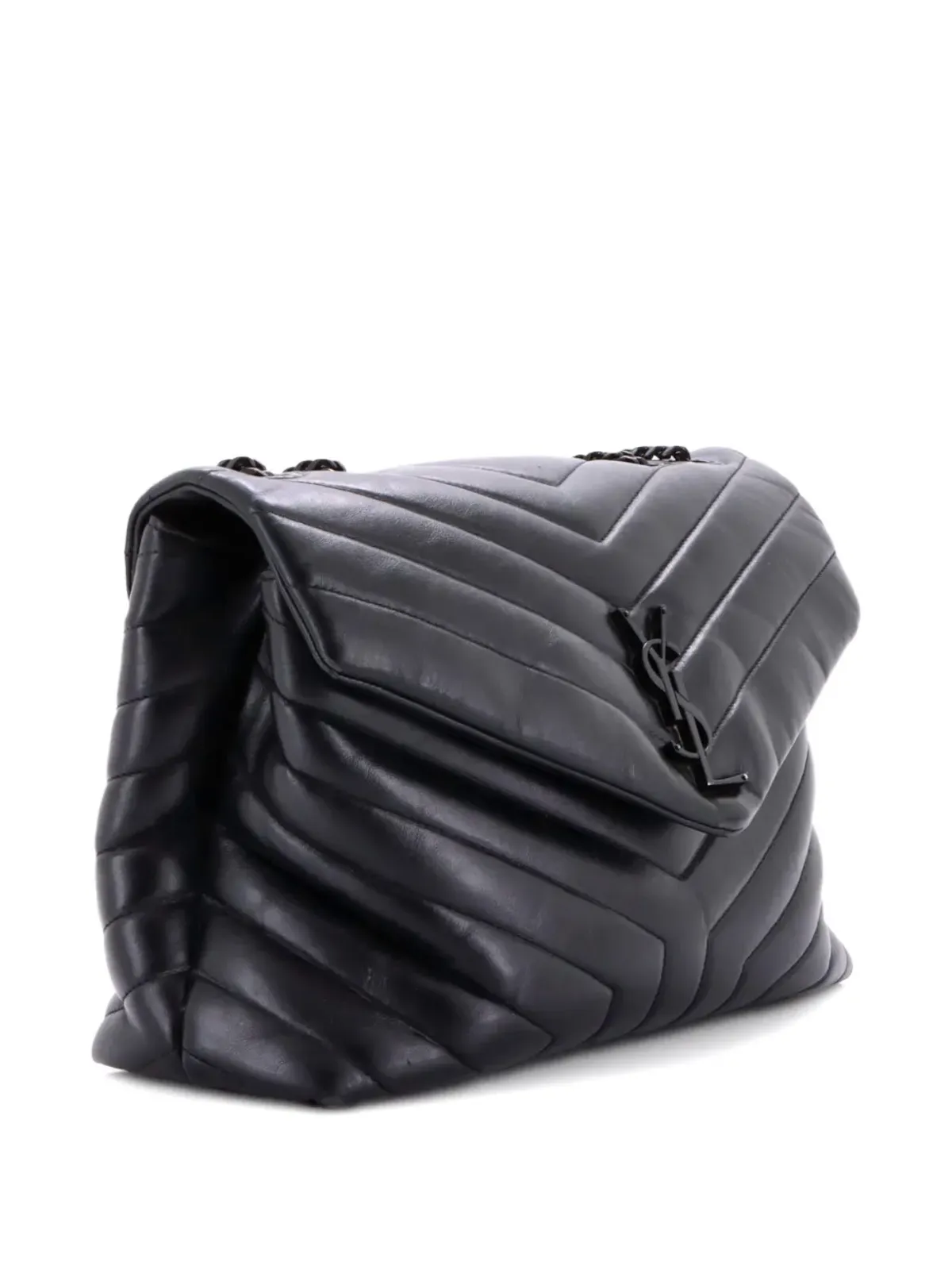 Saint Laurent Pre-Owned ルルー マテレッセ シェブロン レザー ミディアム ショルダーバッグ - 画像3