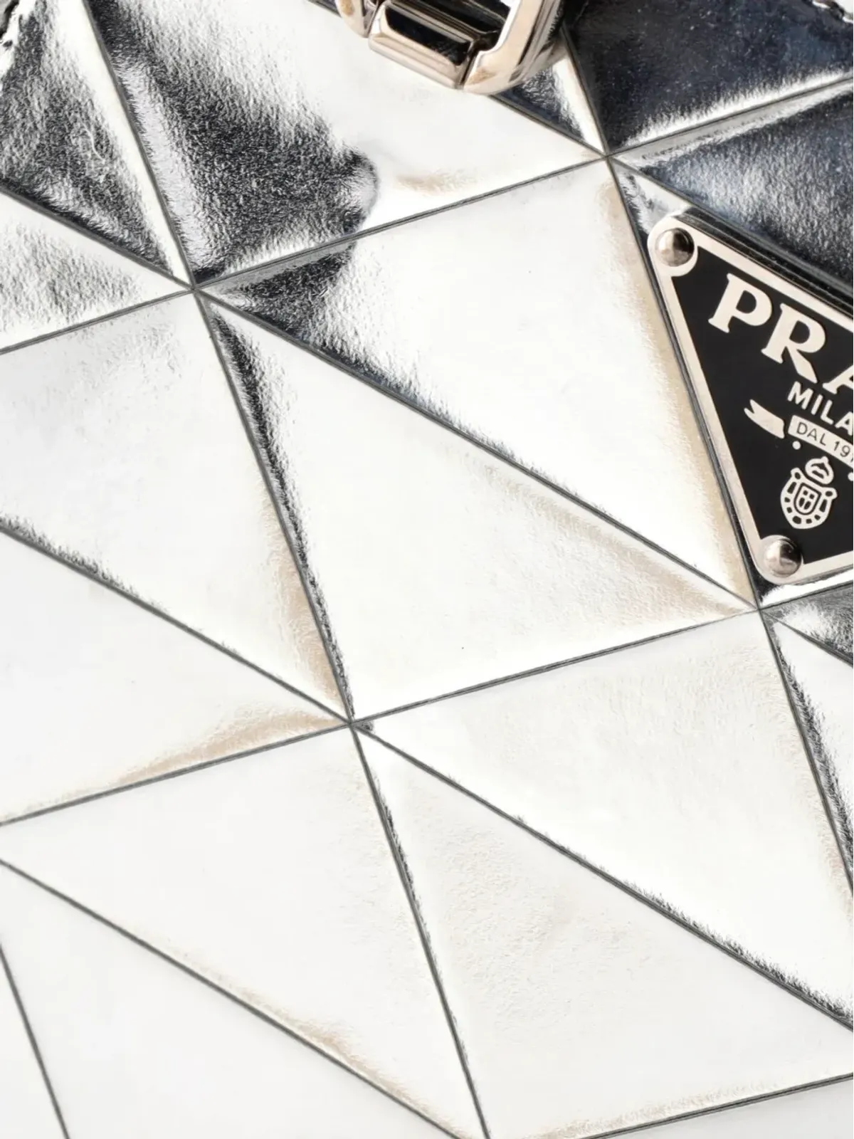 Prada Pre-Owned トライアングル スパッザロート レザー トートバッグ - 画像5