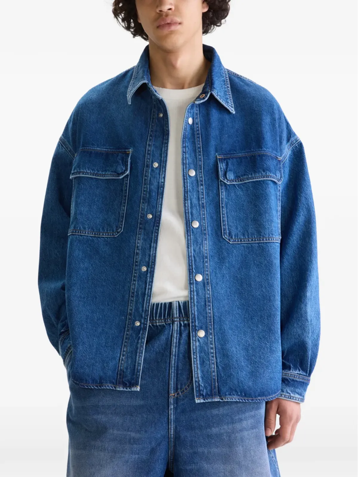 Bellerose ポケットシャツ ブルー - 画像3