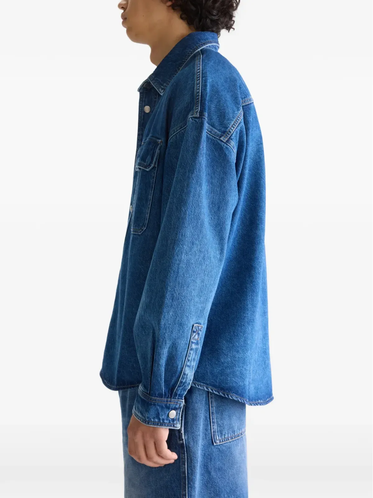 Bellerose ポケットシャツ ブルー - 画像4