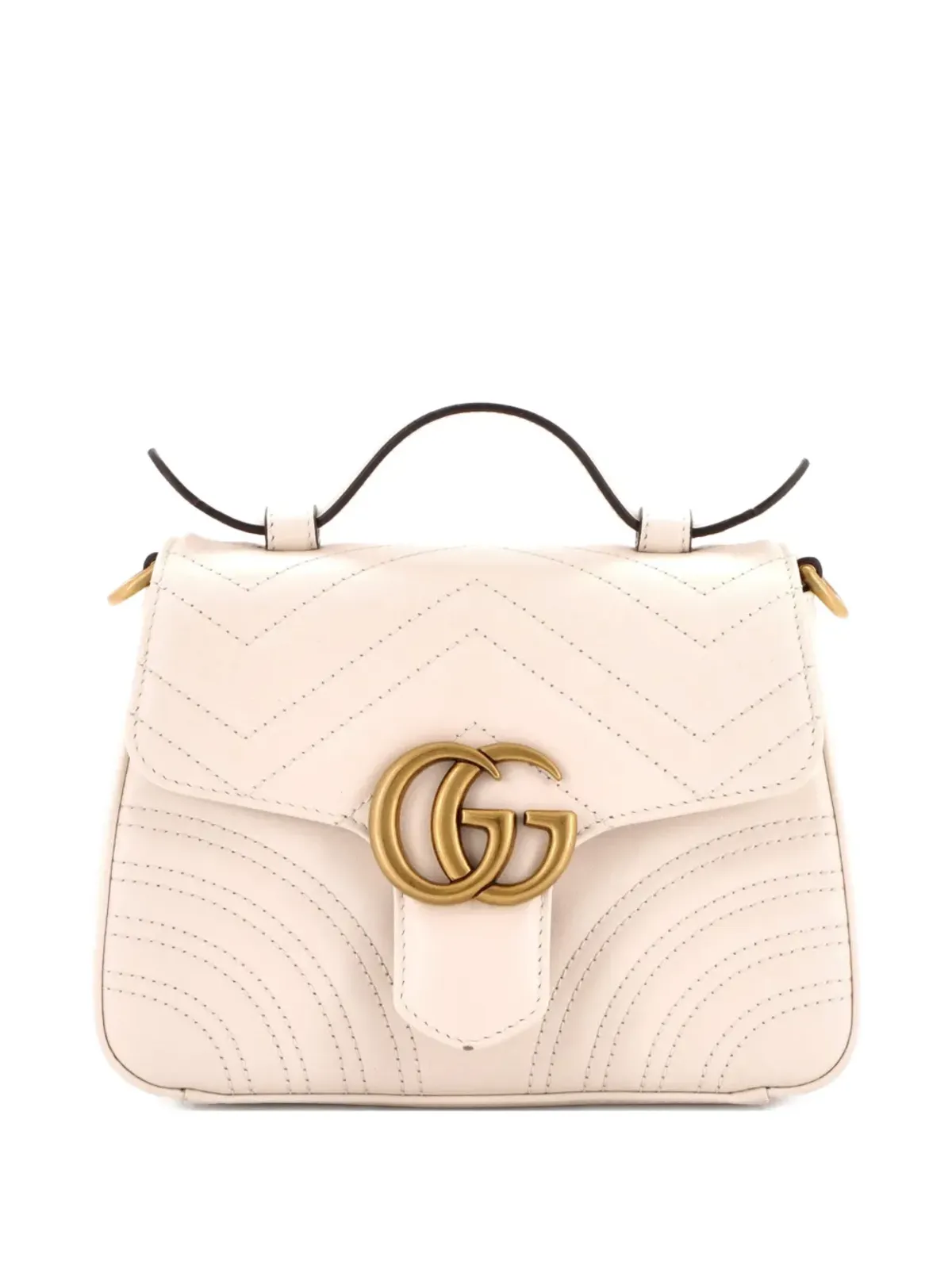 Gucci Pre-Owned GG Marmont トップハンドル フラップバッグ マテラッセ レザー ミニサッチェル - 画像1