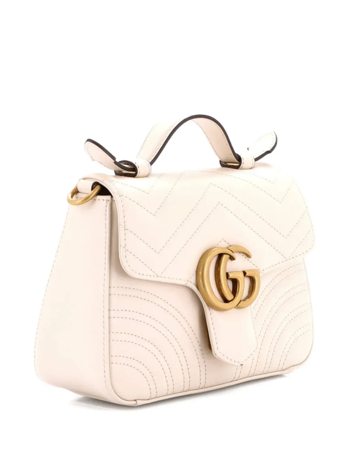 Gucci Pre-Owned GG Marmont トップハンドル フラップバッグ マテラッセ レザー ミニサッチェル - 画像3