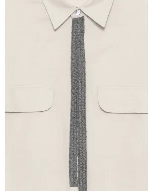 CROQUIS ニットアップリケシャツ - Neutrals - サムネイル3