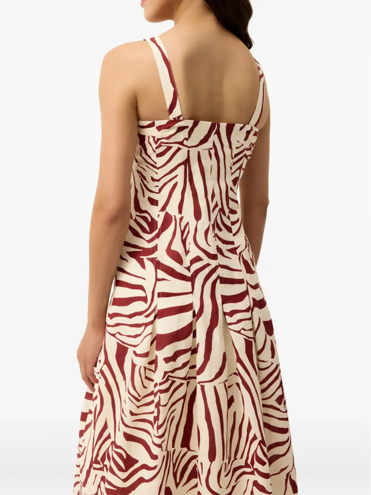 Marie Oliver Dixon zebra-print midi dress - Neutrals - 画像5