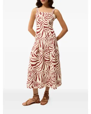 Marie Oliver Dixon zebra-print midi dress - Neutrals - サムネイル2