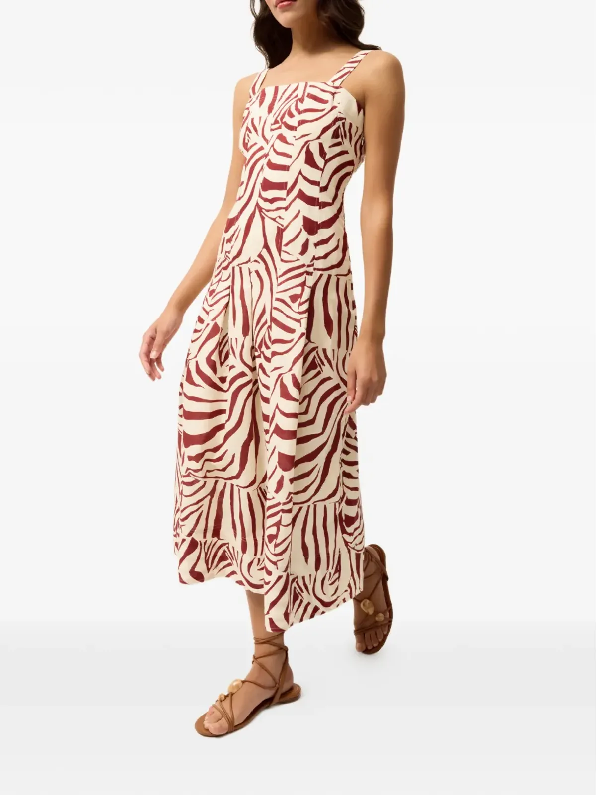 Marie Oliver Dixon zebra-print midi dress - Neutrals - 画像3