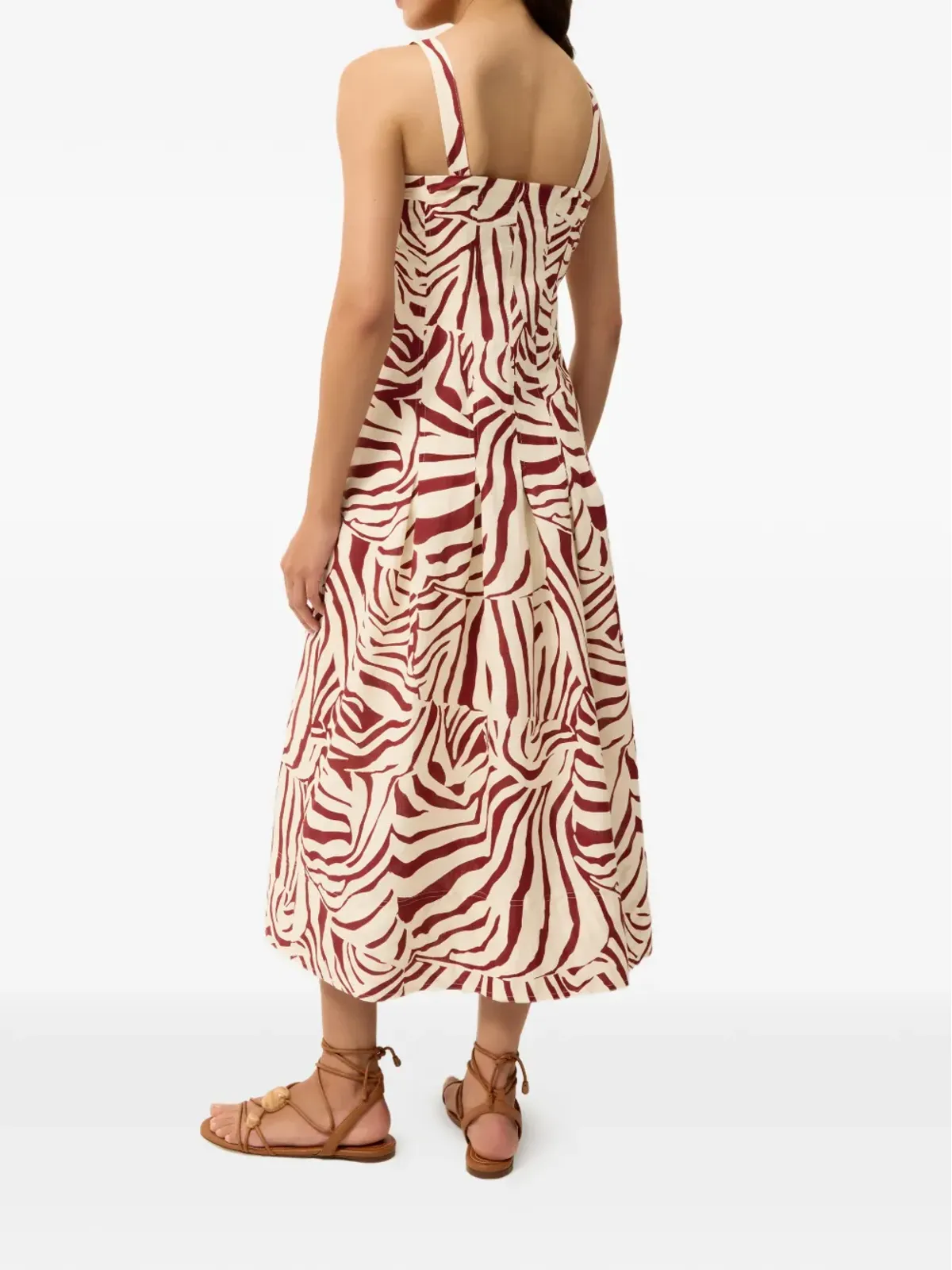 Marie Oliver Dixon zebra-print midi dress - Neutrals - 画像4