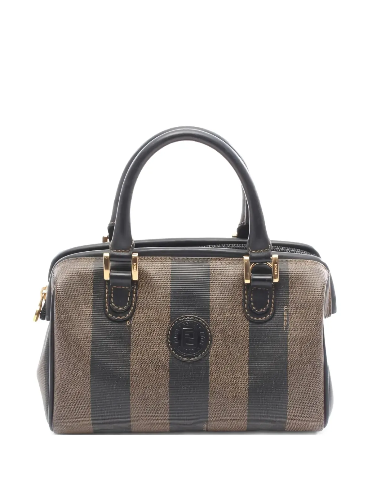 Fendi Pre-Owned ペカン ボストンストライプ トートバッグ - 画像1
