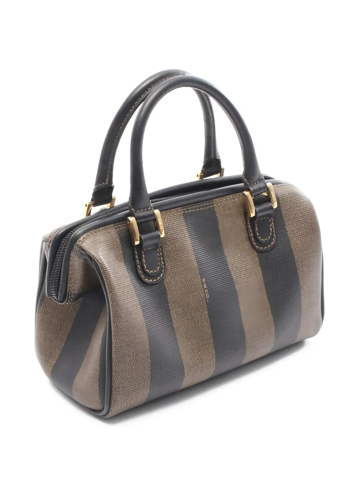 Fendi Pre-Owned ペカン ボストンストライプ トートバッグ - 画像2