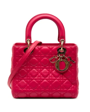 Christian Dior Vintage レディ ディオール キャナージ ラムスキン サッチェル ピンク - サムネイル1
